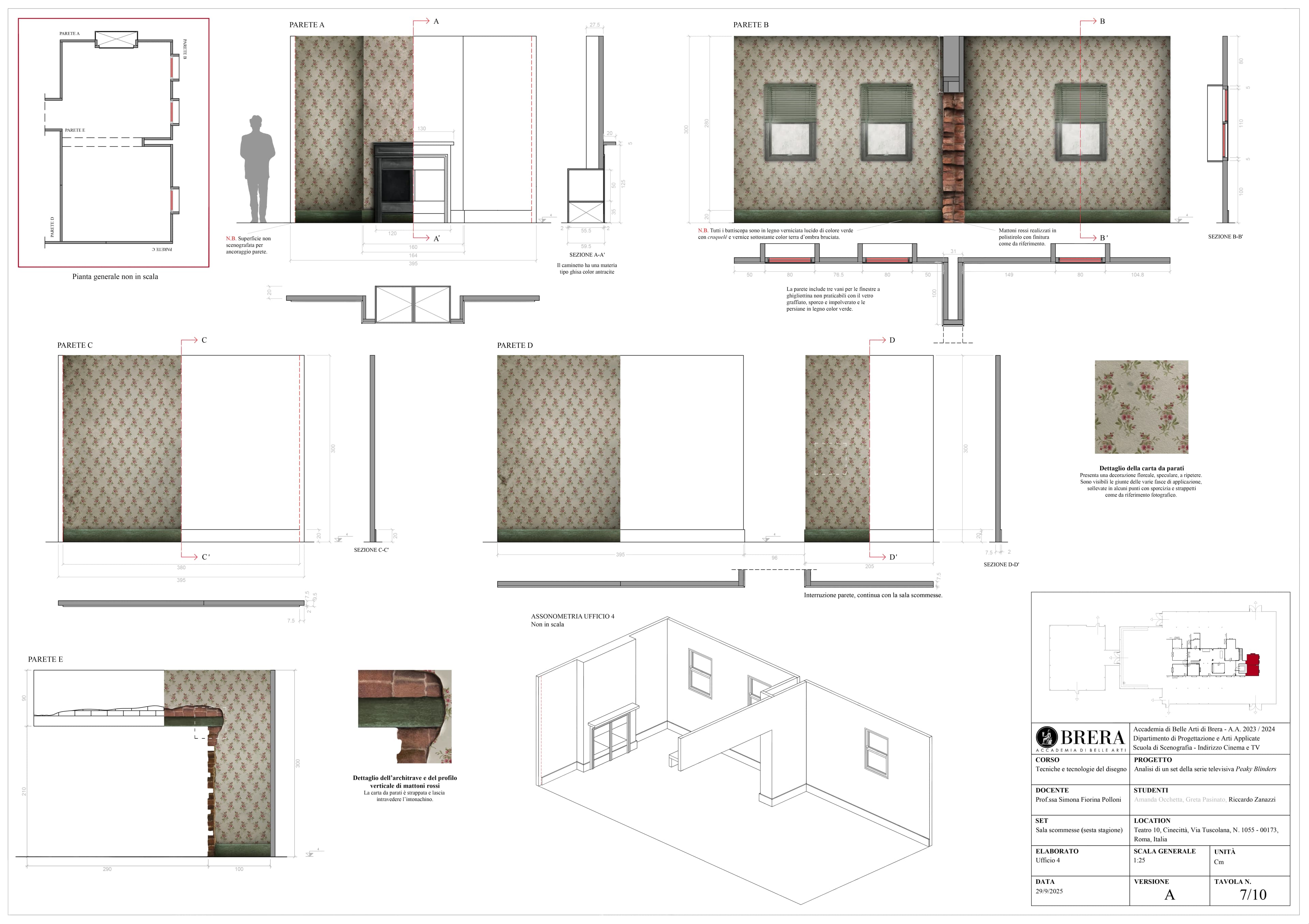 Office for the project Analysis of a set from the television series Peaky Blinders, 2025; AutoCAD, Photoshop.